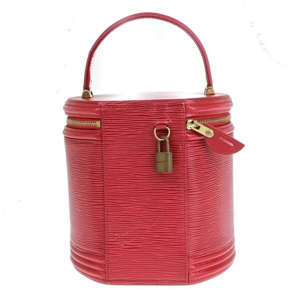 AUTHENTICITY GUARANTEED LOUIS VUITTON LV Logo Cannes Hand Vanity Bag Epi - Picture 3 of 16